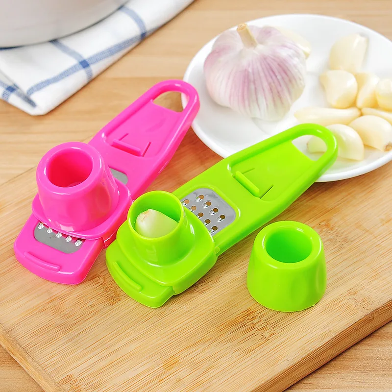 

1PC Garlic Presses Garlic Crusher Peeler PP Stainless Steel CleanTools Creative Multi-function Grinder Garlic Cutter Press