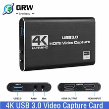 4K HDMI-compatible To USB 3.0 Video Capture Card Dongle 1080P 60fps Video Recorder For OBS Capturing Game Game Capture Card Live
