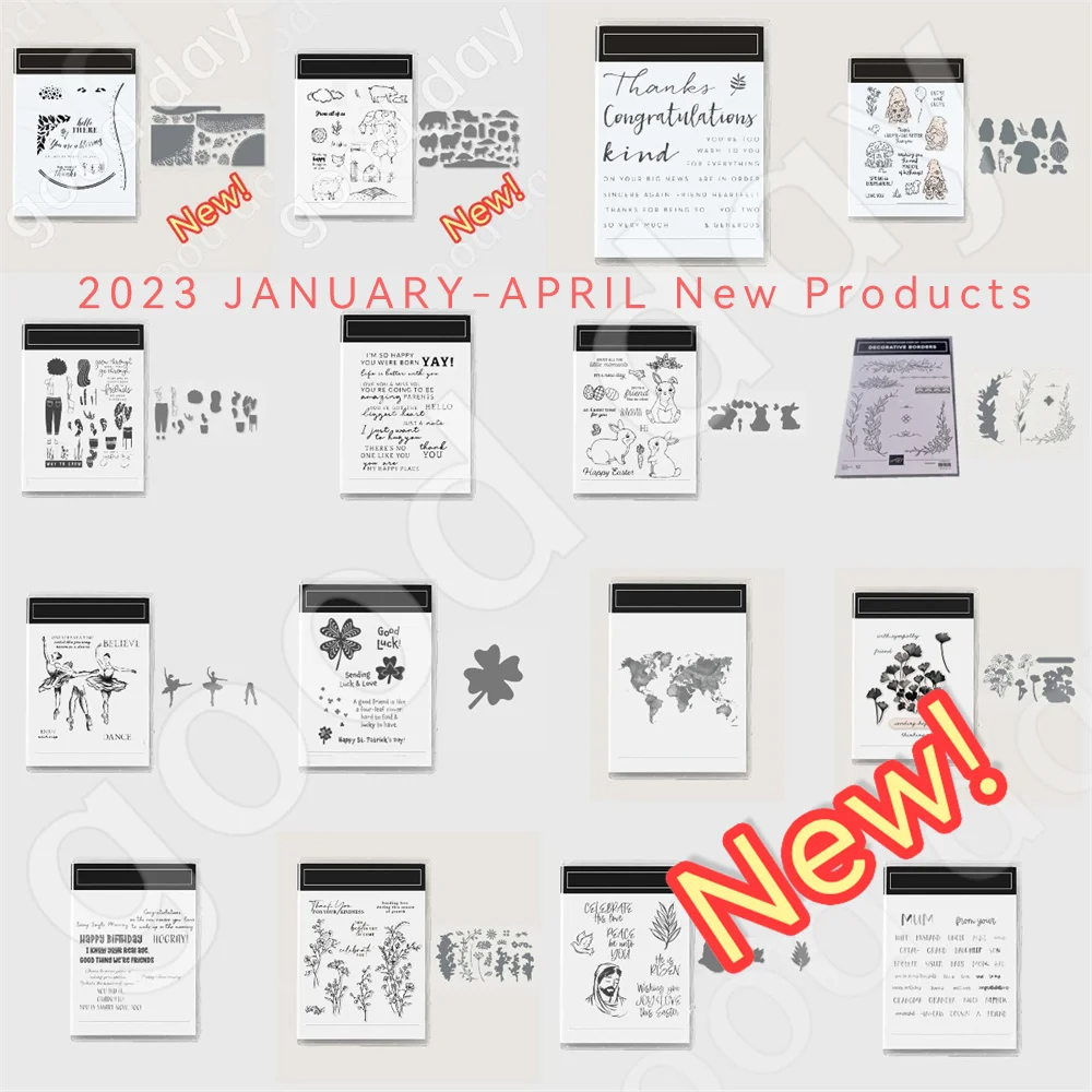 

2022-2023New Flower Animal Blessing Cutting Dies Stamps Scrapbook Diary Decoration Embossing Template Diy Greeting Card Handmade