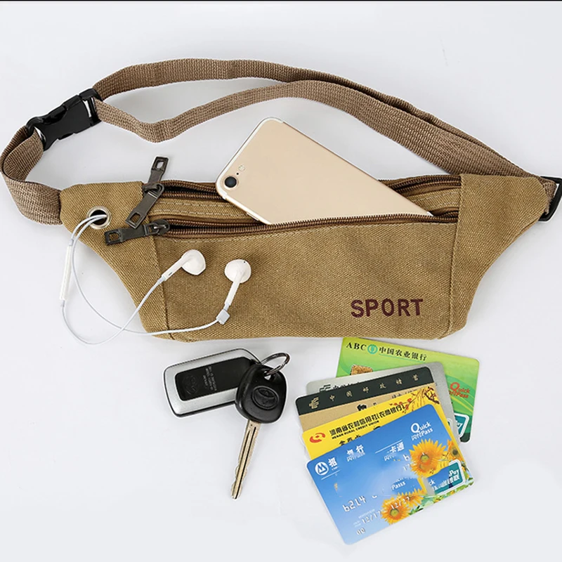 

Running Waist Bag Sports Belt Pouch Mobile Phone Case Men Women Outdoor canvas Pouch Bags Running Belt Waist Pack