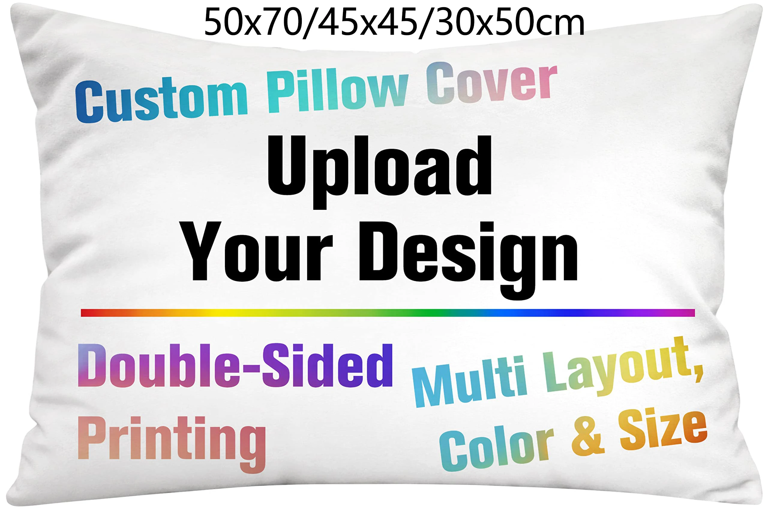 

Customized Pillow Cover Cotton Linen Colorful Creative DIY print Your own Image Pillow Case Chair Exclusive for 50x70/45x45cm