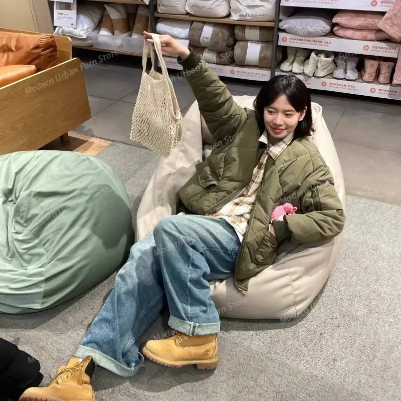 Фото Европейский желтый диван-мешок Lazy Bean Bag, синий классический мягкий современный диван-мешок Lazy Bean Bag для гостиной, мебель Perezoso Divano для дома №3