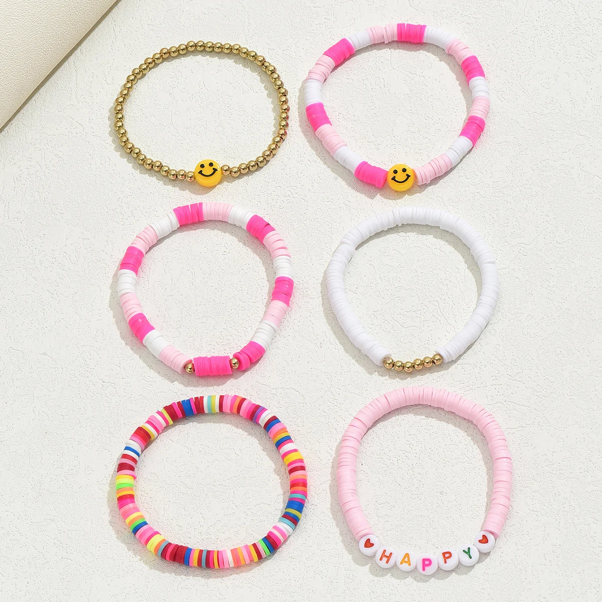 Женский многослойный браслет с бусинами 6 шт.