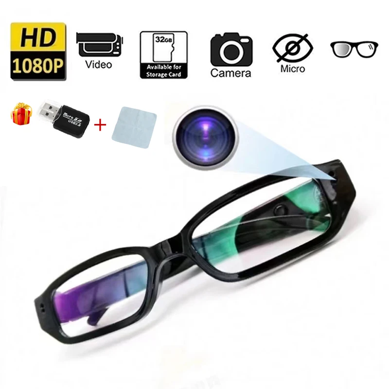 

Glasses Camera HD 1080p Video Recorder Portable Wearable Mini Camera Video Record Camcorder Action Cam for Meeting Hiking Class