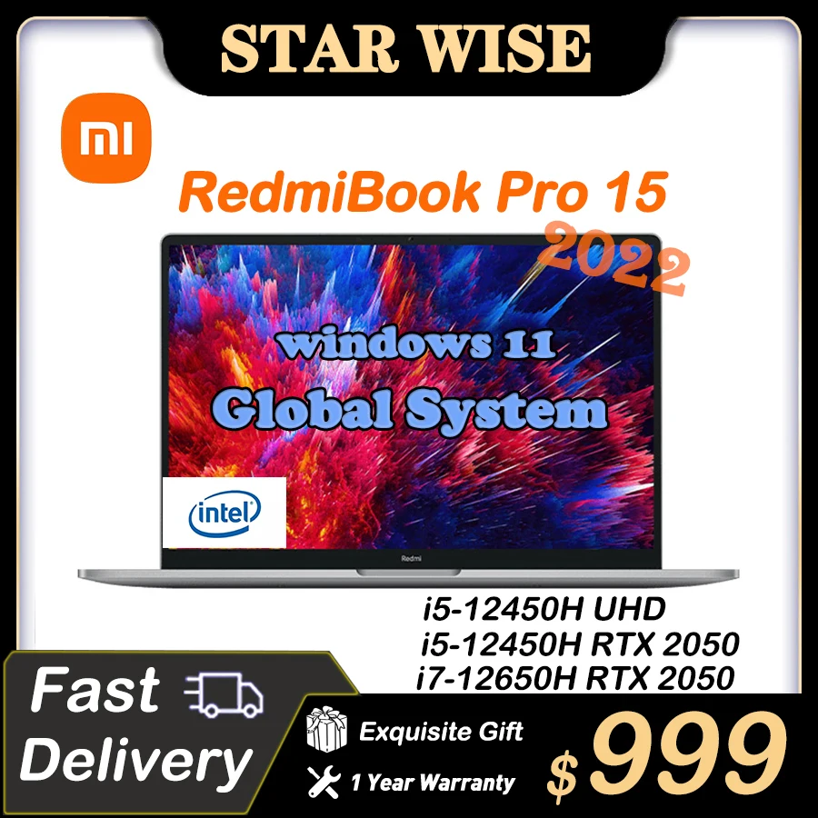 2022 Xiaomi RedmiBook Pro 15 ноутбук 12-й Intel Core телефон/телефон 16 ГБ 512 ГБ RTX 2050 3,2 K 90 Гц 15,6 дюймов Redmi Notebook PC - Апрельский топ товаров с Али