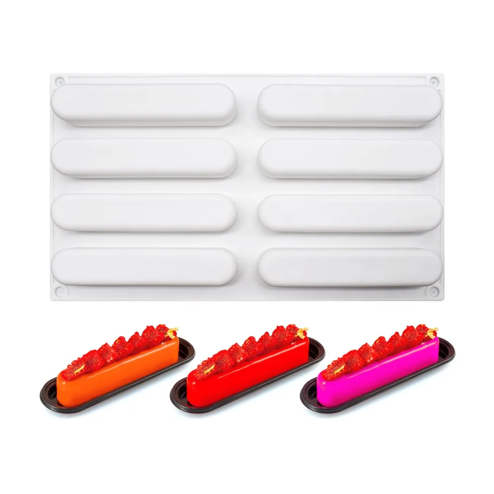 

3D Oval Strip Silicone Mold Mousse Cake Ice Mold Diy Craft Soap Candle Mould Cake Decorating Tools Baking Accessories