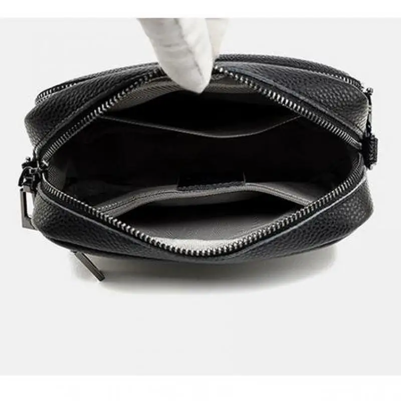 High-quality First-layer Cowhide Bag Women's Fashion Simple Lychee Pattern Shoulder Messenger Genuine Leather  Small Square Bags