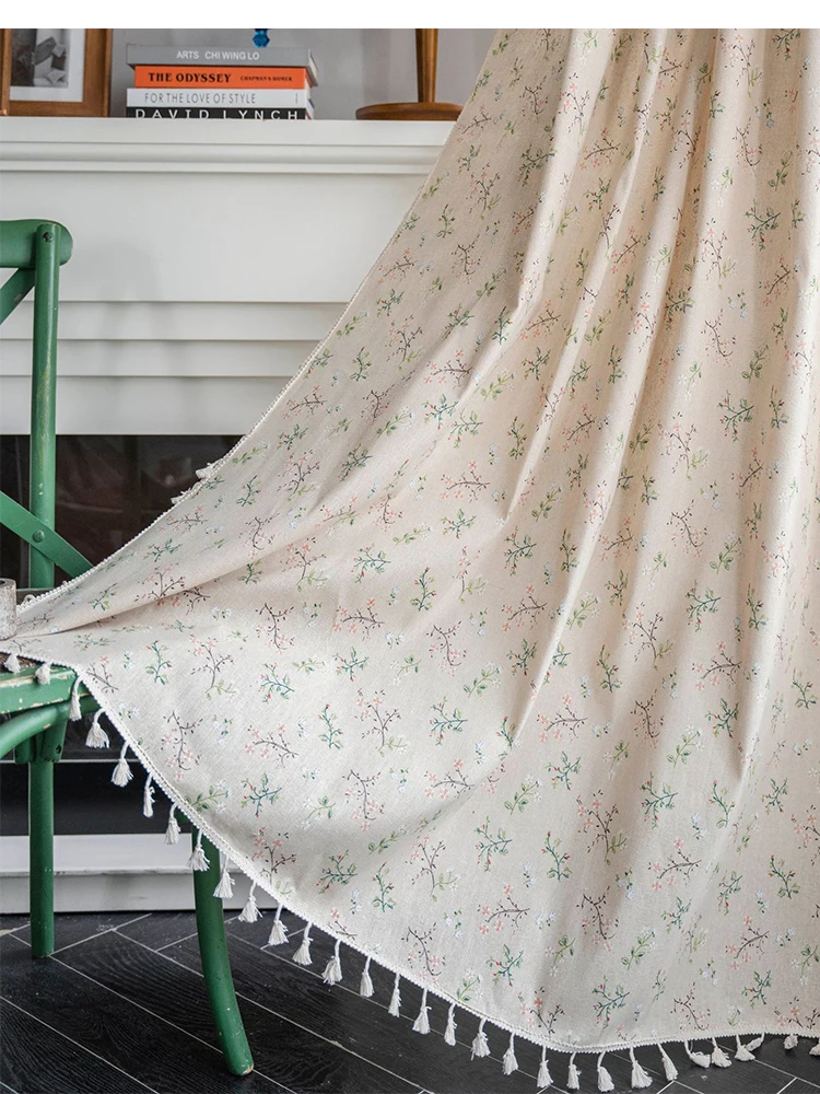 

Полупрозрачные шторы из полиэстера и хлопка blue flower