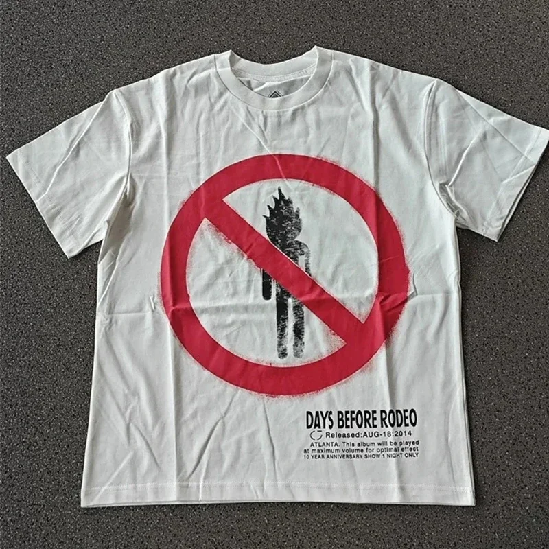 Универсальные топы Cactus Jack футболка с красной круговой этикеткой на спине