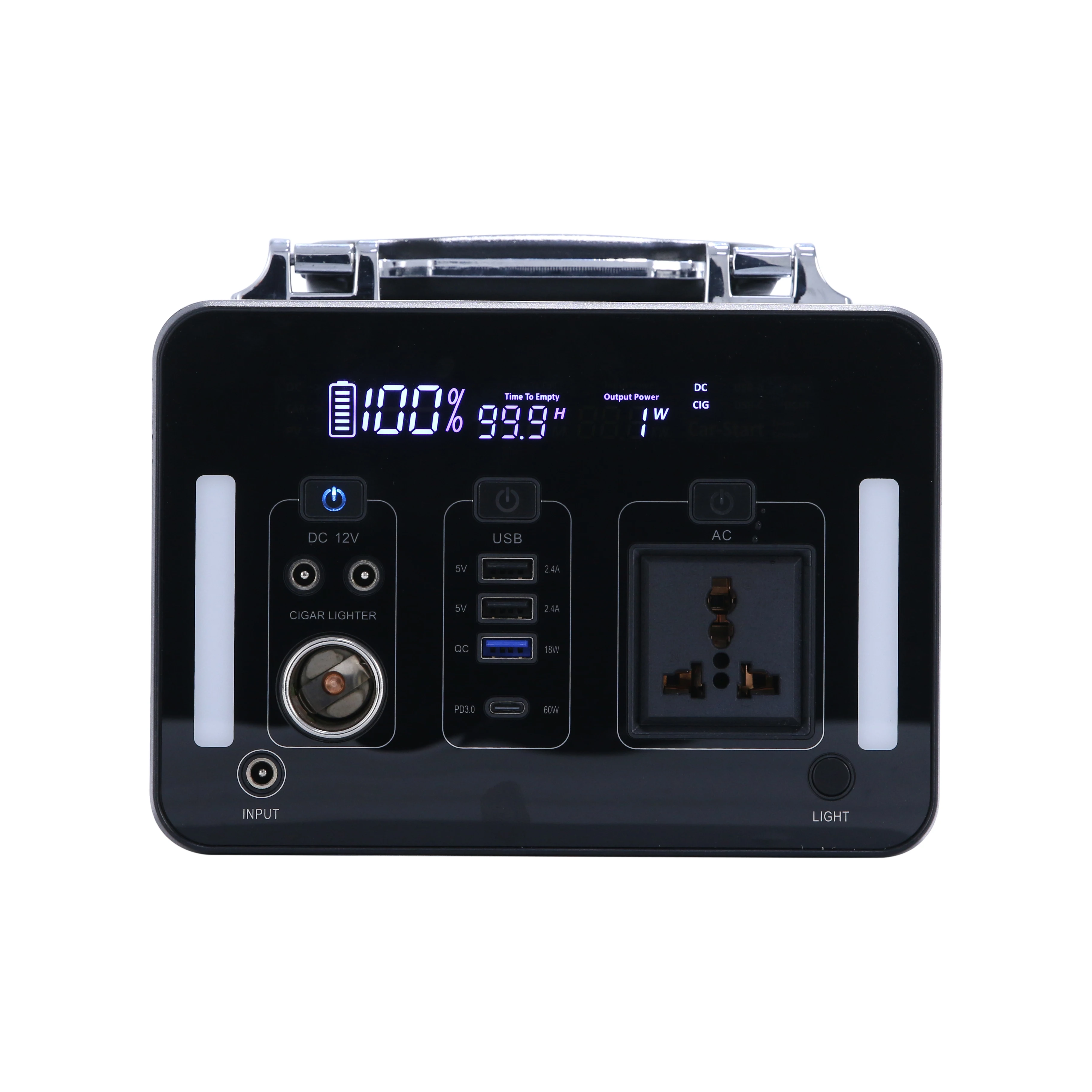 

Портативная электростанция, пиковая мощность 1000 Вт и номинальная мощность 500 Вт, Lifepo4 аккумулятор для кемпинга, дома, путешествий, использования в помещении и на улице