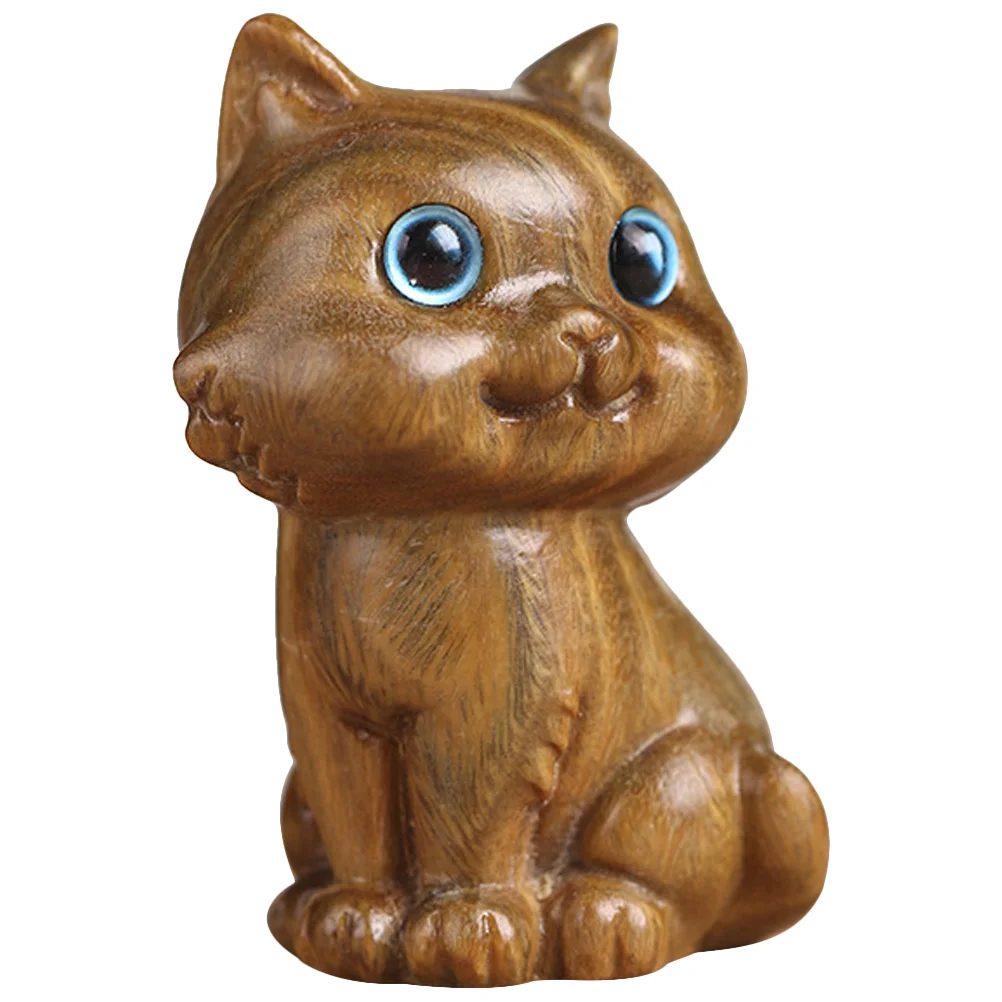 

Adorable Desktop Delicate Tabletop Craft Kitten Figurine Carving Cat Small Cat Adornment