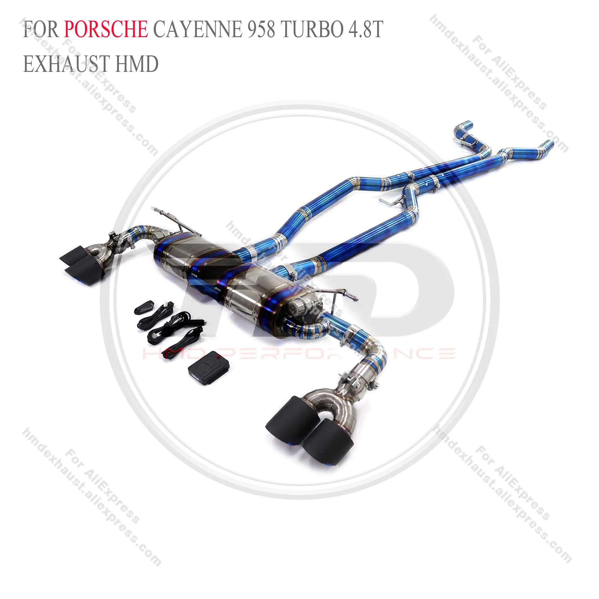 Выхлоп Catback из титанового сплава HMD для Porsche Cayenne 958 Turbo 4.8T с клапанами