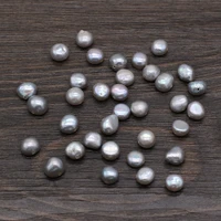 natural pearl gray horizontal hole double sided light round bead for jewelry making necklace earring accessories charm gift20pcs