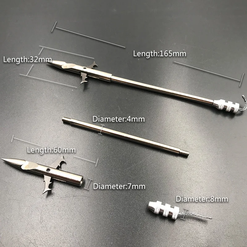 3pcs Slingshot Arrows Fish Dart Fishing Gear Stainless Steel Arrowhead Hunting Shooting slingshot Accessorie Catapult Tool - купить по