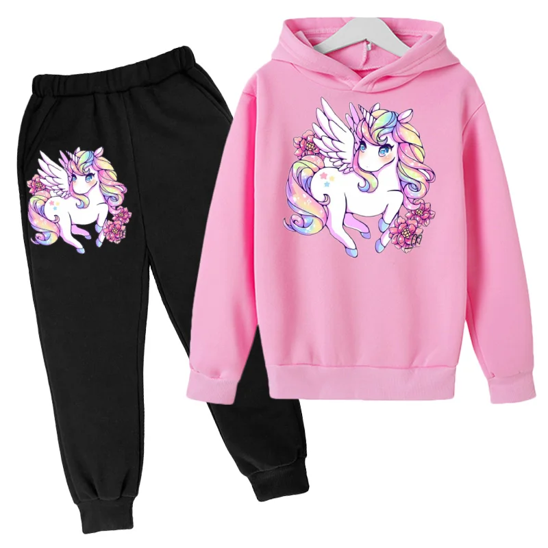 

Unicorn Hoodie Animal Hoodie Game Hoodie Set Autumn Children's Hoodie + Pants 2-Piece Set Teen Cute Girl Hoodie 4-14 Years Old