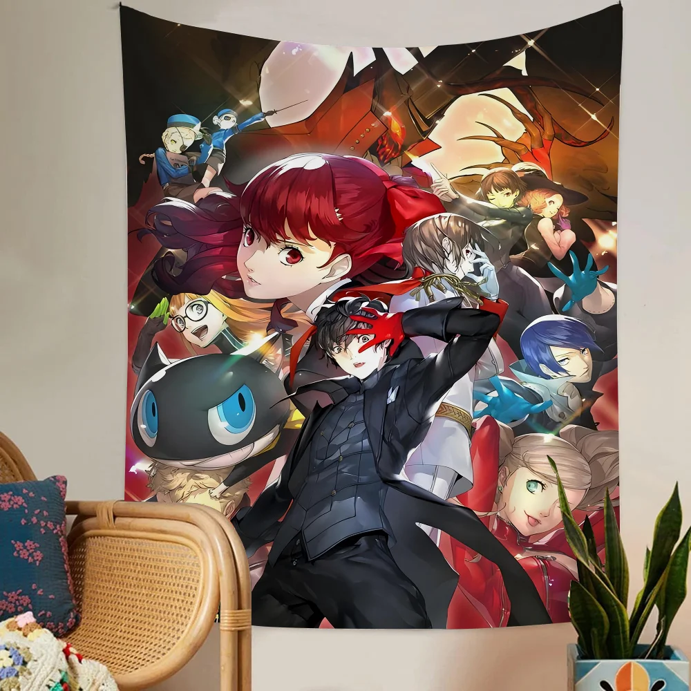 Большой настенный гобелен с принтом игры P-PersonaS-5 дешевый в стиле хиппи богемный