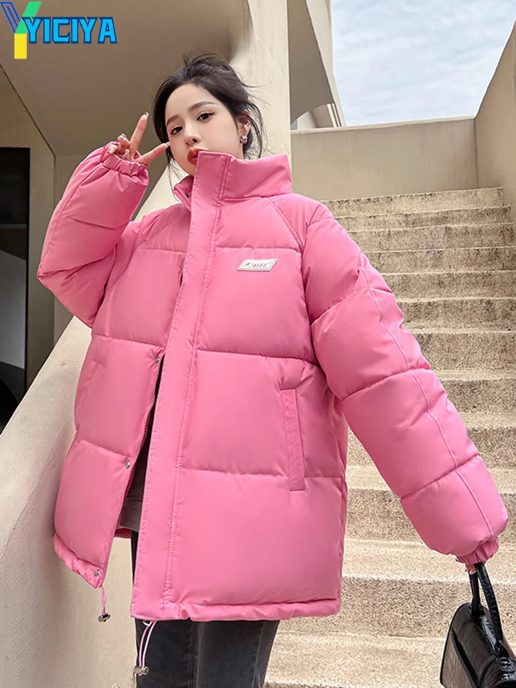 YICIYA Women's Winter Parkas Coats New Sports Style Thick Warm Padded Solid Coat Female Clothing Loose Streetwear Jacket Outwear