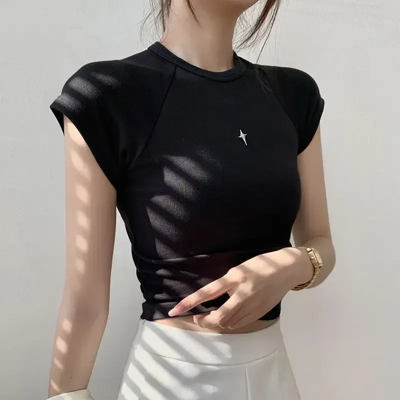 FGBVC 2023 летняя дышащая футболка из чистого хлопка с круглым вырезом и короткими