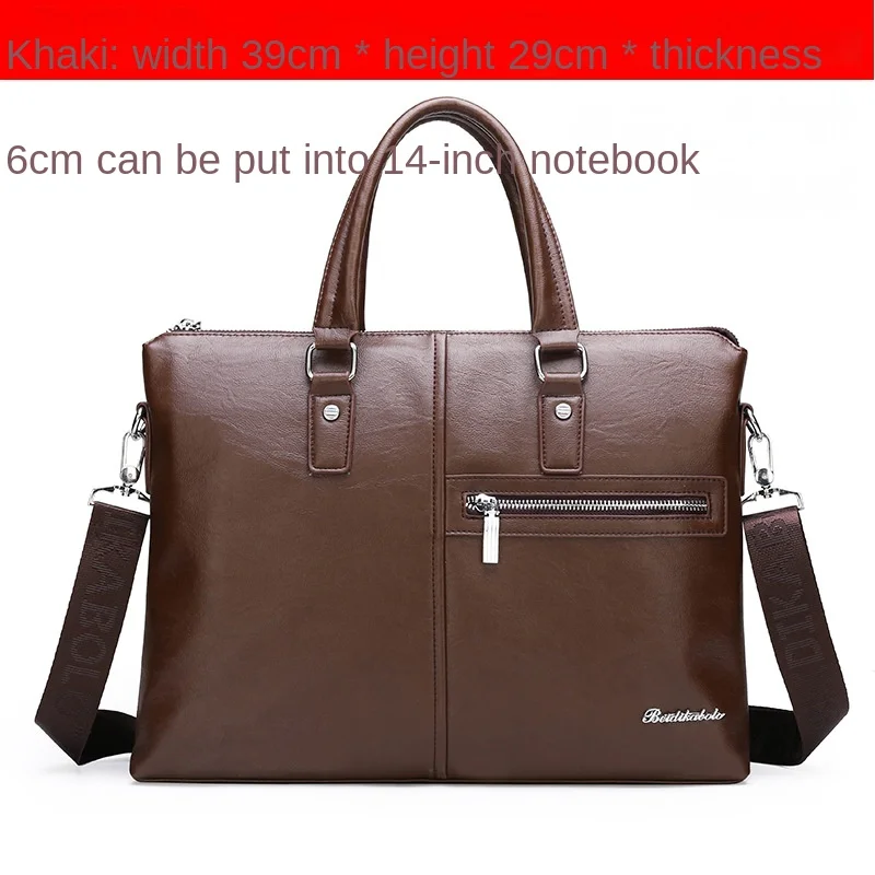 Men's Bags PU Leather Briefcase Laptop Bag Messenger Bag Briefcase Waterproof Business Handbag Large Luxury Bags Shoulder