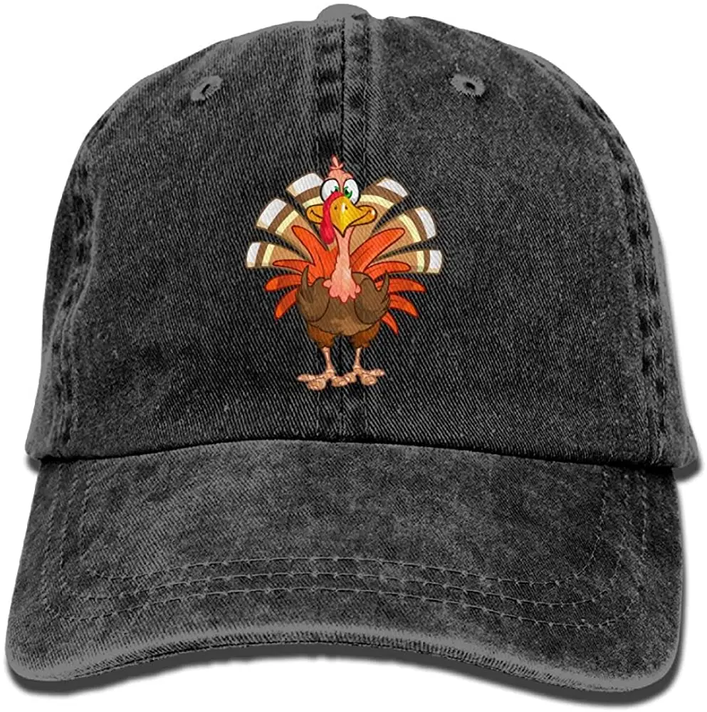 

Denim Thanksgiving Turkey Adult Vintage Washed Cotton Baseball Hat