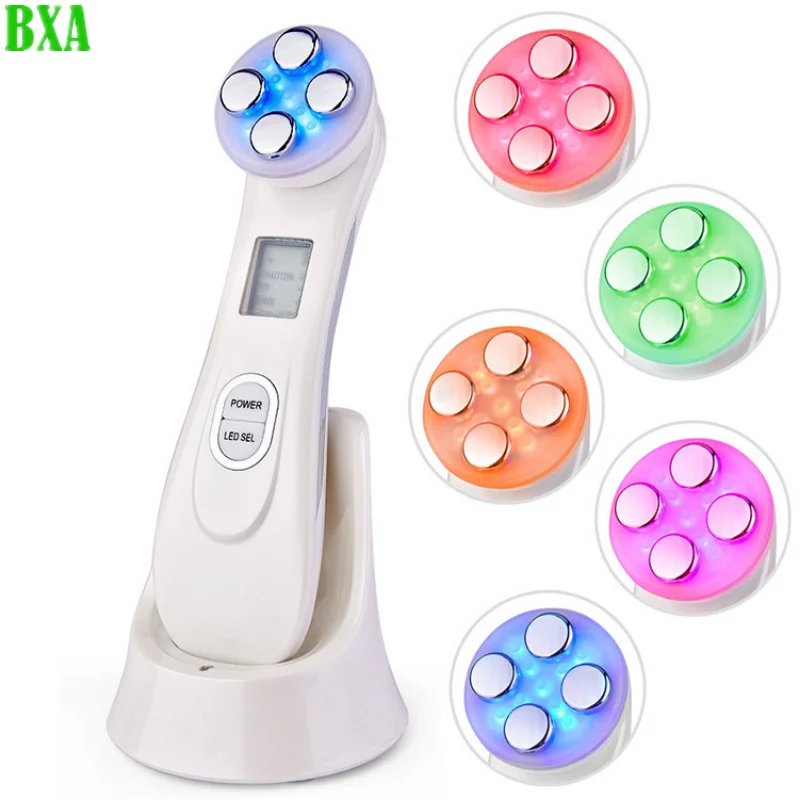 Radio Frequency EMS Electroporation 5 Colors LED Photon Beauty Device Skin Lifting Tighten Anti-Wrinkle Skin Care Face Massager