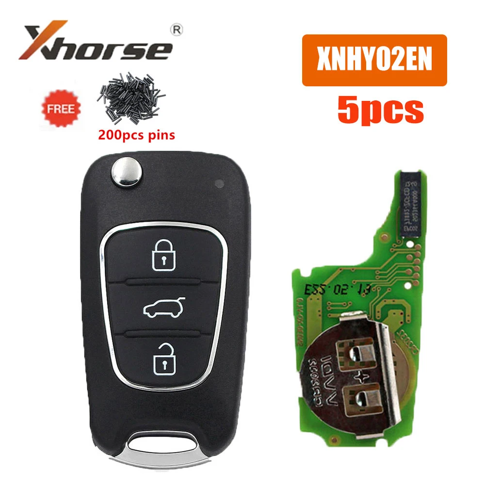 

Универсальный беспроводной пульт дистанционного управления Xhose XNHY02EN, 3 кнопки, автомобильный пульт дистанционного управления VVDI для HYUNDAI Flip, VVDI Key, английская версия, 5 шт.
