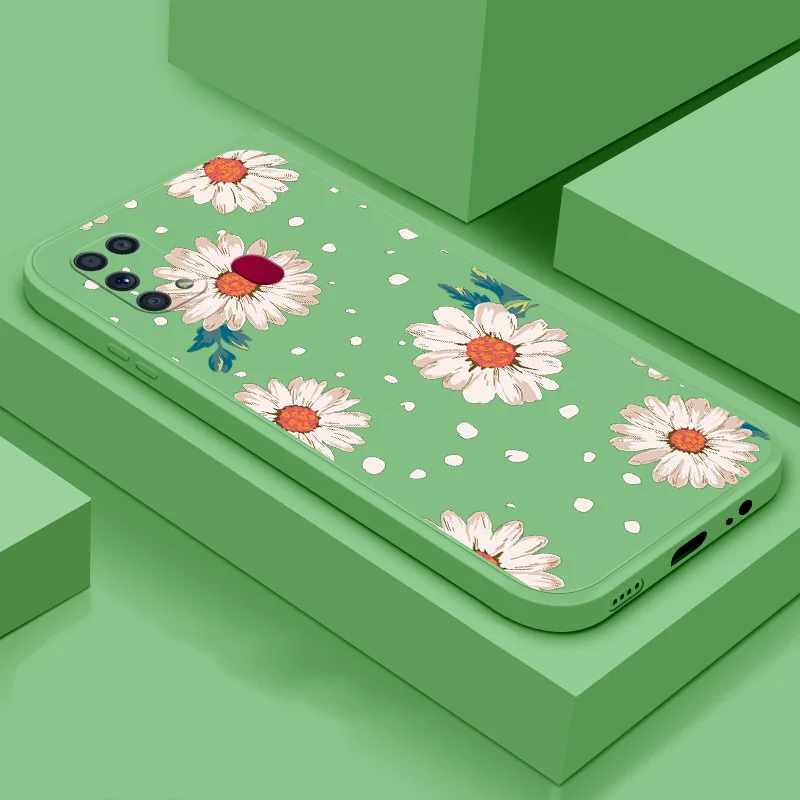 

For SAMSUNG Galaxy M30S M31 M51 M62 Case Straight Edge Liquid Cute Cartoon Case For M30S M31 M51 M62 TPU Fruit Strawberry Covers