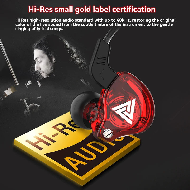 Фото QKZ AK6 наушники-вкладыши с микрофоном 3,5 мм кабель Handfree HiFi телефон проводные наушники наушники слуховые аппараты спортивный наушник №3