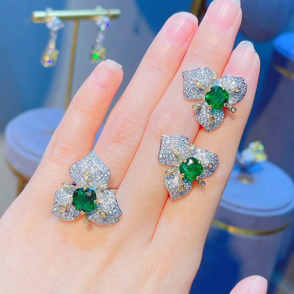 

WPB женские серьги продвинутого дизайна, серьги в форме цветка, женские яркие циркониевые Роскошные ювелирные изделия, индивидуальный празд...