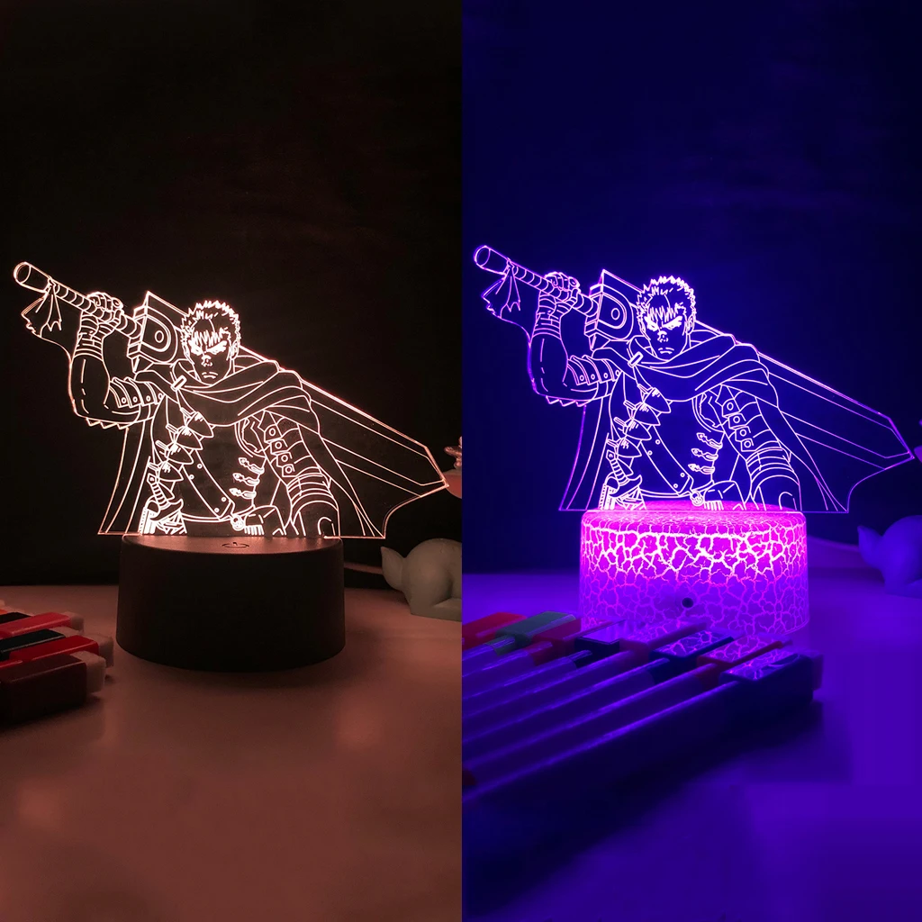 

Аниме-фигурка, акриловая доска, основа для ночного освещения, Berserk tripe Genshin ударная 3D Светодиодная лампа SPY X FAMILY для детей, спальни, настольное...