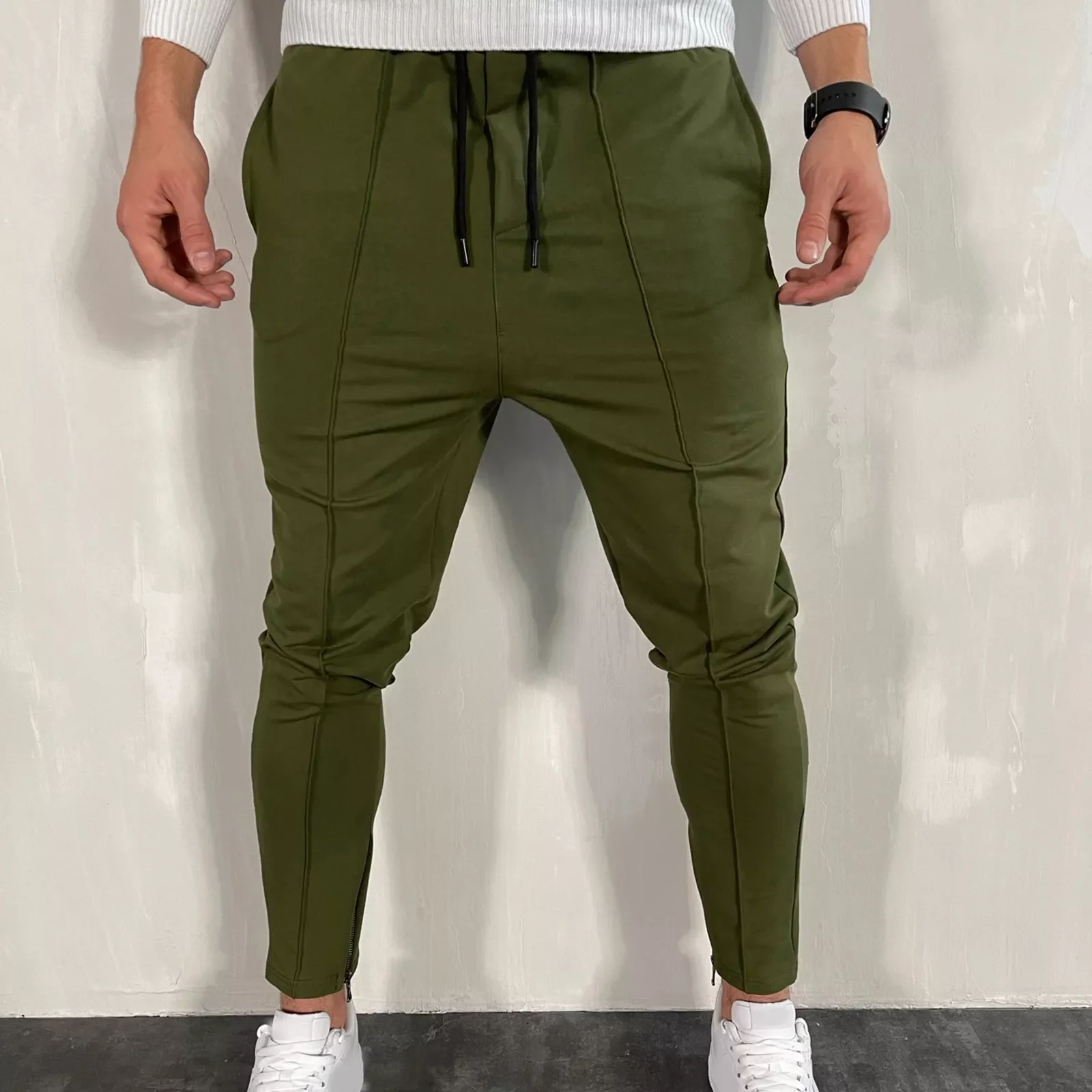 

NEW IN Little House Big Breathable Pockets Pants Elasticity Thin Men's Trousers Zipper Sports Men's pants