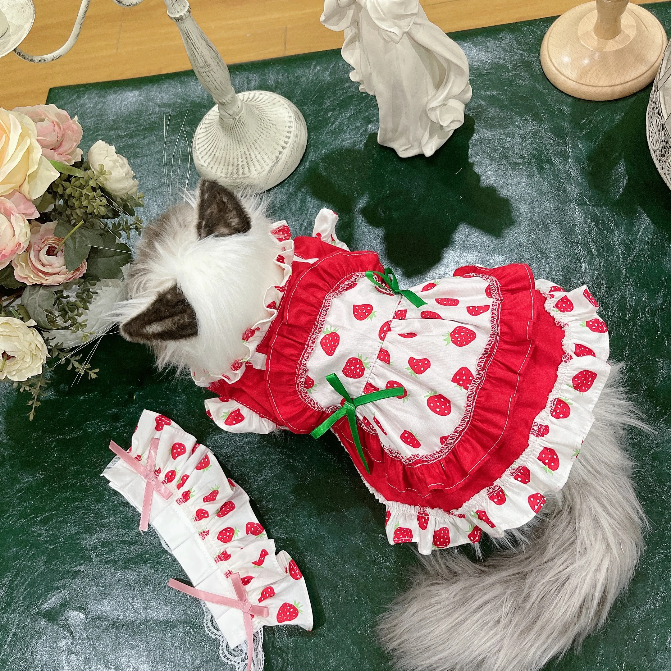 

Товары для домашних животных, юбка для одежды, Милая Красная принцесса, платье для кошки, йоркширский Бишон, Аксессуары для кошек, товары для домашних животных