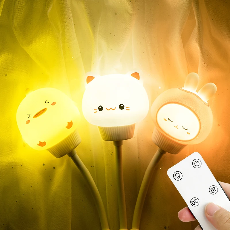

LED Chlidren USB Night Light Cute Cartoon Night Lamp Bear Remote Control for Baby Kid Bedroom Decor Bedside Lamp Christmas Gift