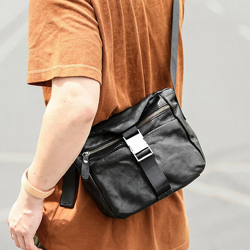 

Мужская кожаная сумка на одно плечо AETOO, саквояж кросс-боди растительного дубления в стиле ретро, повседневная брендовая оригинальная маленькая сумочка