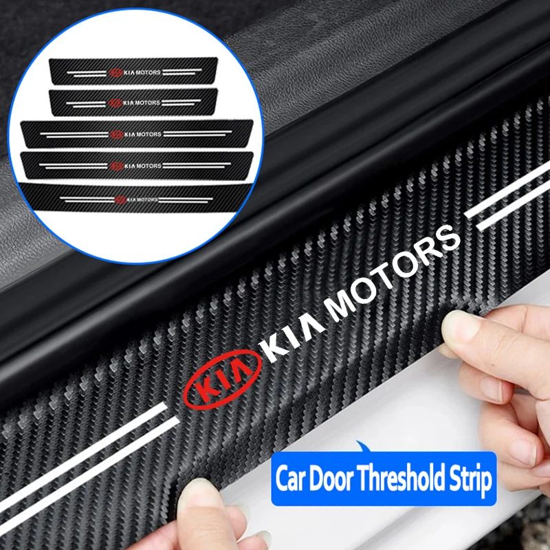 Углеродные наклейки на пороги автомобиля для Kia Sportage Ceed Picanto Rio ProCeed Niro Morning Stonic Optima