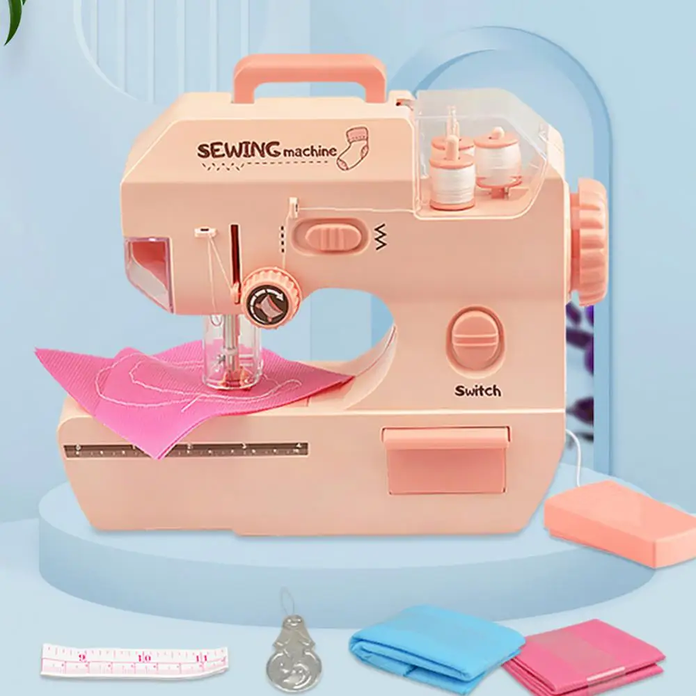 

Portable Sewing Machine Mini Household Electric Sewing Machine With Presser Foot Pedal Home Crafting Mending Tools Toys For Kids