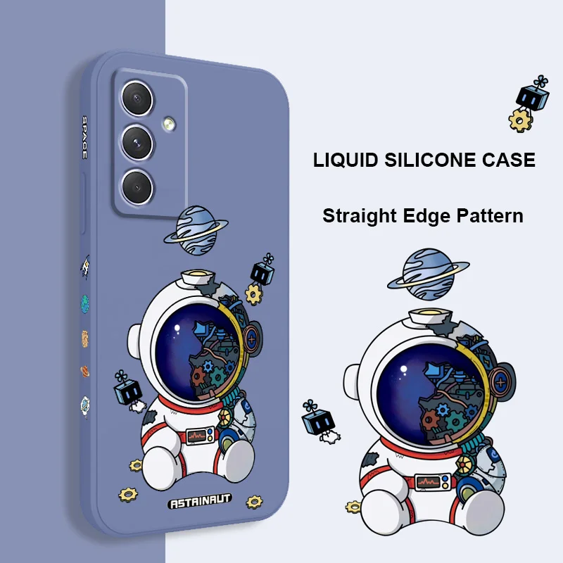 Чехол с рисунком астронавта для Samsung A16 A06 A54 A34 A24 A14 A04E A73 A53 A33 A23 A03 A72 A52 A52S A32 A22 A15 A25 A35