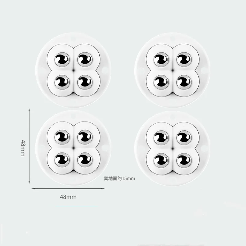 

Набор Из 4 Универсальных Мебельных Роликов, Колеса С 2/4 Шариками, 360° ° Вращающаяся Самоклеящаяся Нержавеющая Сталь