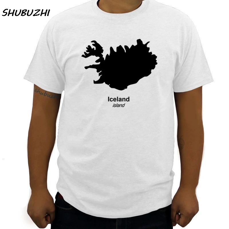 

drop shipping fashion brand men t shirt Summer Man T-Shirt Iceland Country Silhouette - Mens Crewneck T-shirt big size homme