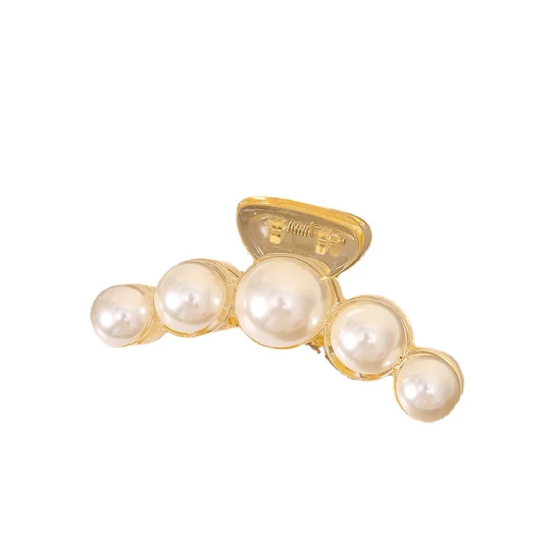 

Vintage Updo Hair Jaw Elegant Beaded Acrylic Hair Claw Clip Large Shower Hair Clamps for Girls Women AUG889