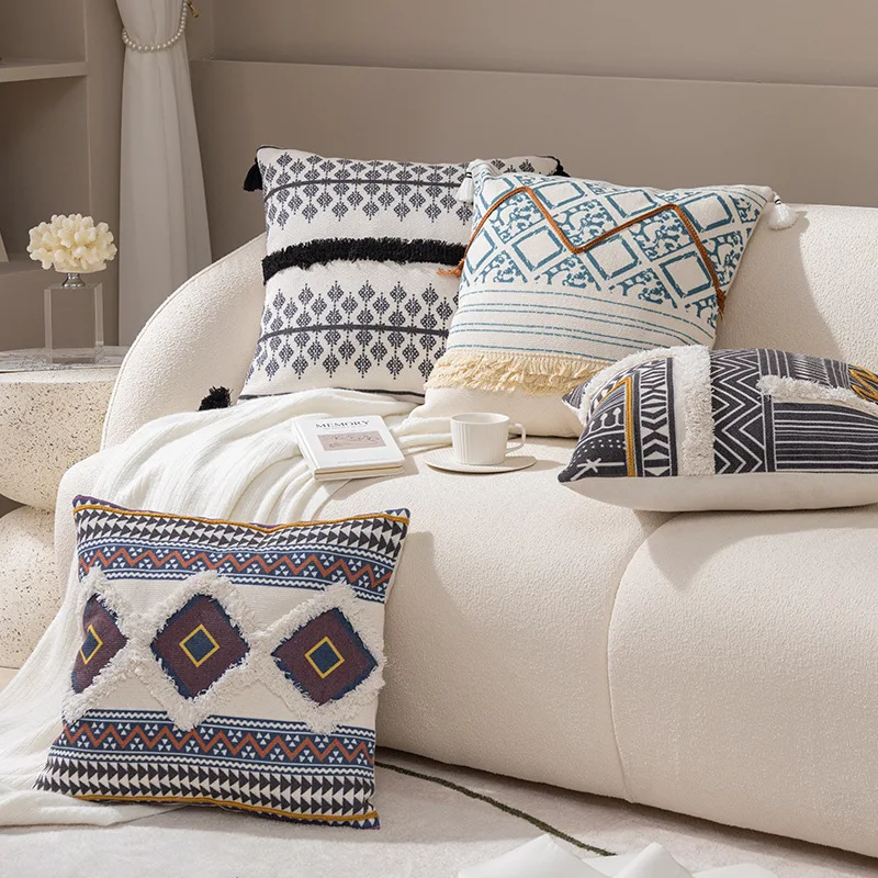 

New Tufted Boho Style Pillow Sofa Cushion For Bedroom Decorative Bed Back