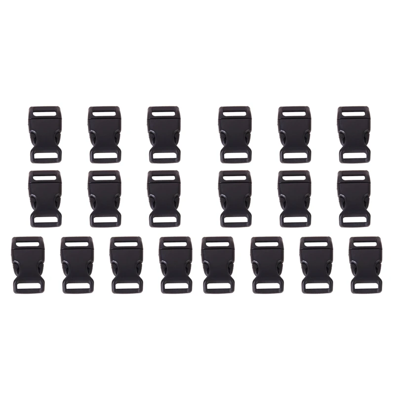 

20 шт., пластиковые боковые пряжки 5/8 дюйма для лямок 0,6 дюйма, черные