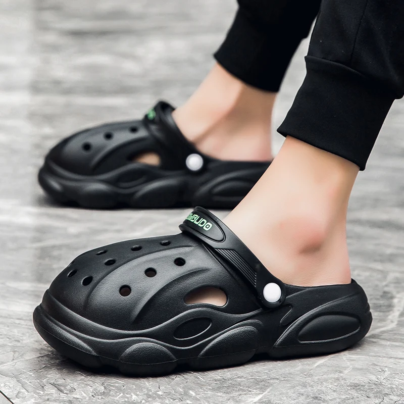 

Новинка лета 2022, обувь для пар, мужские и женские уличные пляжные туфли, сандалии с проникающим носком и двумя шлепанцами, мужская обувь