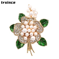 fashion rhinestone creative flower brooch woman party accessories pearl flowers brooches jewelry