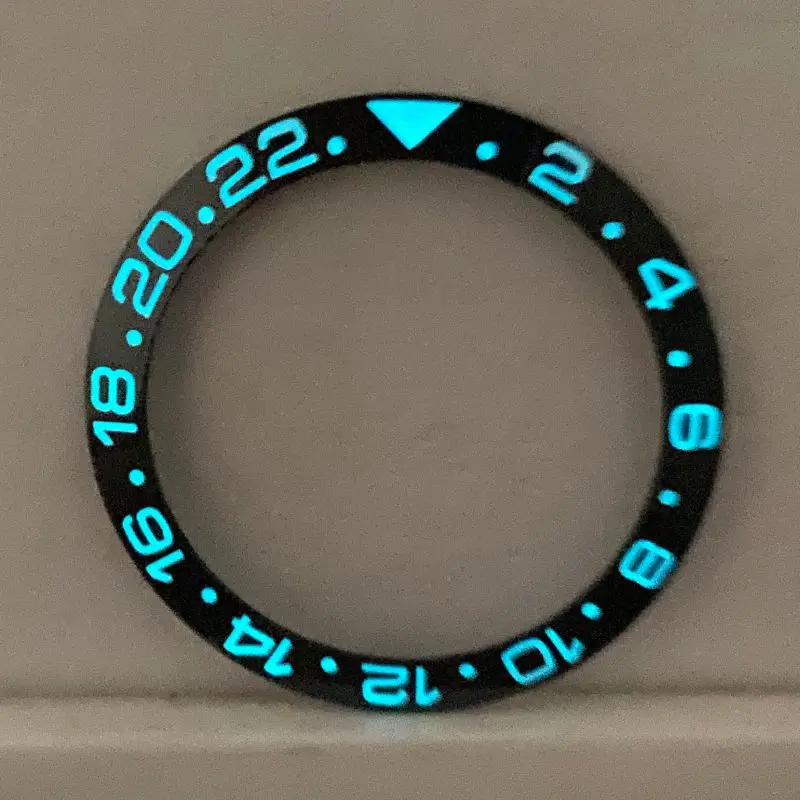 Smooth 38mm 40mm BGW9 Luminous Ceramic Bezel Insert For Seiko Rlx Submarine Gmt Skx007 Seahorse 300m Watch Ring Insert MOD Parts