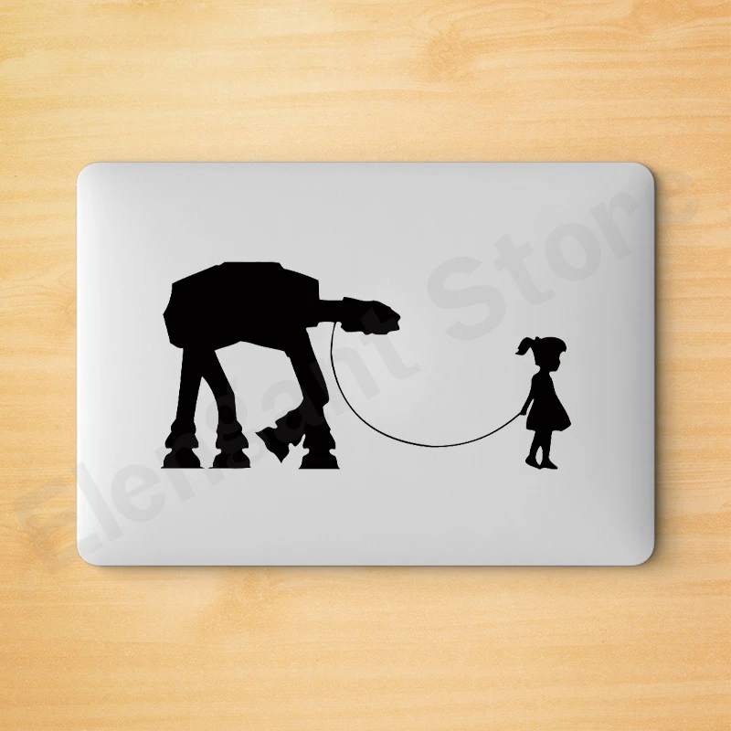 Фото A Girl and Her AT-AT Imperial Walker Star Wars, Виниловая наклейка для ноутбука для девочек, креативный Декор №1