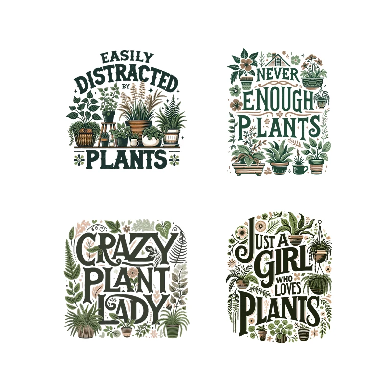 Зеленые растения теплопередача для T-Sirts наклейка самостоятельного изготовления