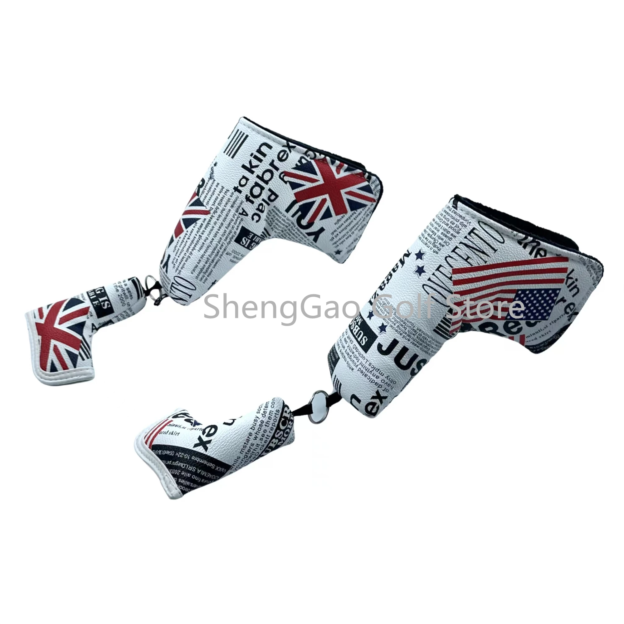 Putter Cover Pu Leather National Flag Pattern Golf Club Cover Blade Putter Cover Protector With Magnet Closure