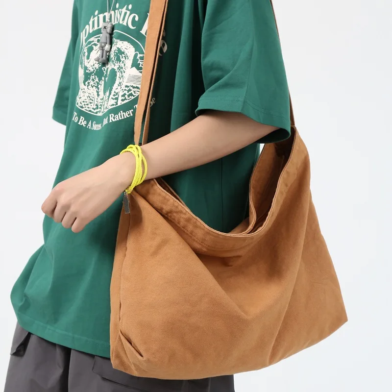 

Large Capacity Canvas Shoulder Bags for Women Solid Color Messenger Women's Handbags School Book Shopping Female Crossbody Bag