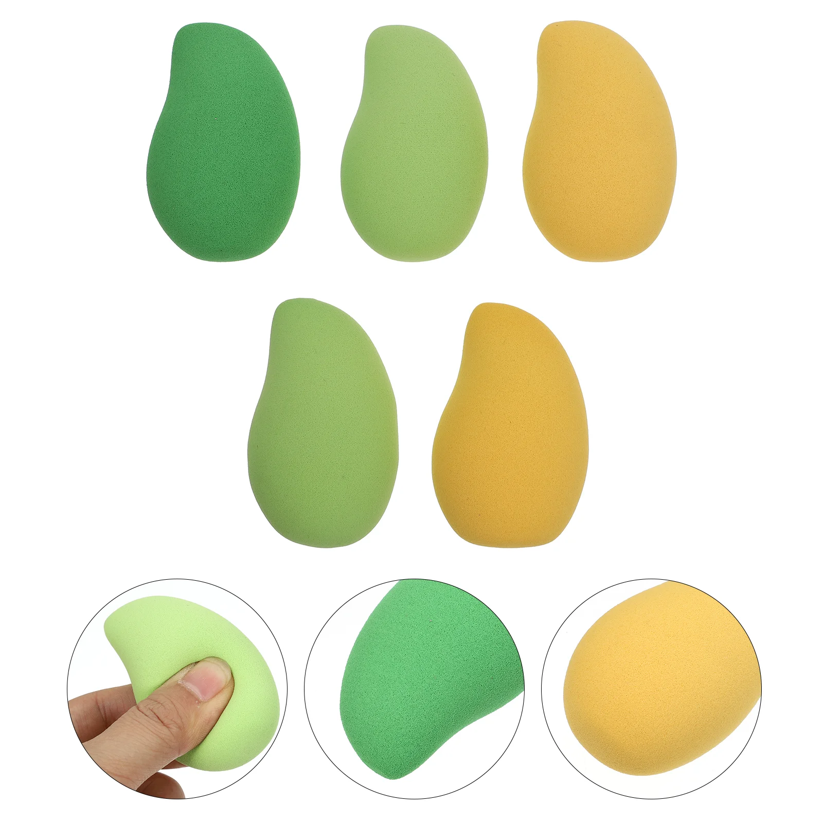 

5 Pcs Mango Egg Powder Puffer Puffs Sponge Creative Foundation Liquid Shape Makeup Accessories Cosmetics Makeups